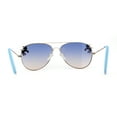 thumbnail image 4 of Girls Metal Unicorn Charm Tear Drop Officer Style Sunglasses Gold Blue, 4 of 4