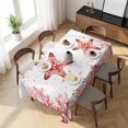 thumbnail image 3 of Red Coastal Starfish Table Cloth Waterproof Tablecloths, Summer Ocean Coral Sea Fish Abstract Tablecloth Dining Table Cover for Kitchen Party Tabletop Outdoor, Rectangle Tablecloth 54x108 Inch, 3 of 9