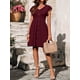 thumbnail image 5 of Vestidos de verano para mujer, mangas con volantes, escote en V, estilo casual y swing, 5 of 6