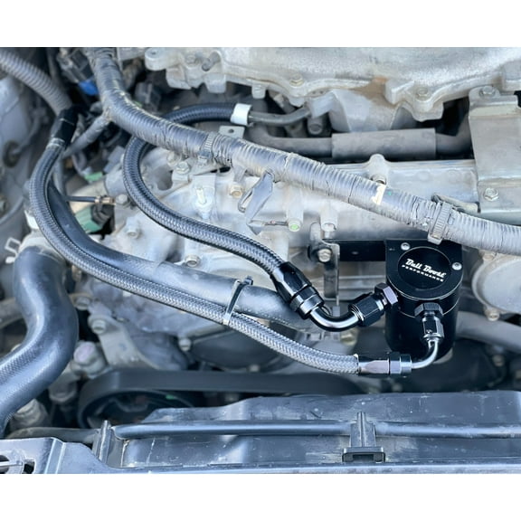 350Z-G35 REVUP Baffled Oil Catch Can System Kit - Blacked Out (PCV SIDE)