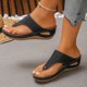 thumbnail image 5 of Mujeres Zapatos de Caminar Estilo Hueco Fuera de Tacón de Cuña Sandalias, Cojines Del Dedo Del Pie para Zapatos Más Tamaño Mula Primavera Verano Cómodo, 5 of 9