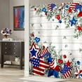 thumbnail image 2 of Amarainy Patriotic 4th of July Polyester Shower Curtain Independence Day America Memorial Day Stars Shower Curtain Neutral Country Rustic Bathroom Bath Decor 72 W x72 H Inch, 2 of 5
