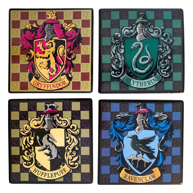 Harry Potter Hogwarts crest Square Red 3" Metal Ornament 2W Gryffindor 