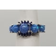 thumbnail image 4 of Size 6, Round Blue Fire Opal Topaz Silver Ring, 4 of 6