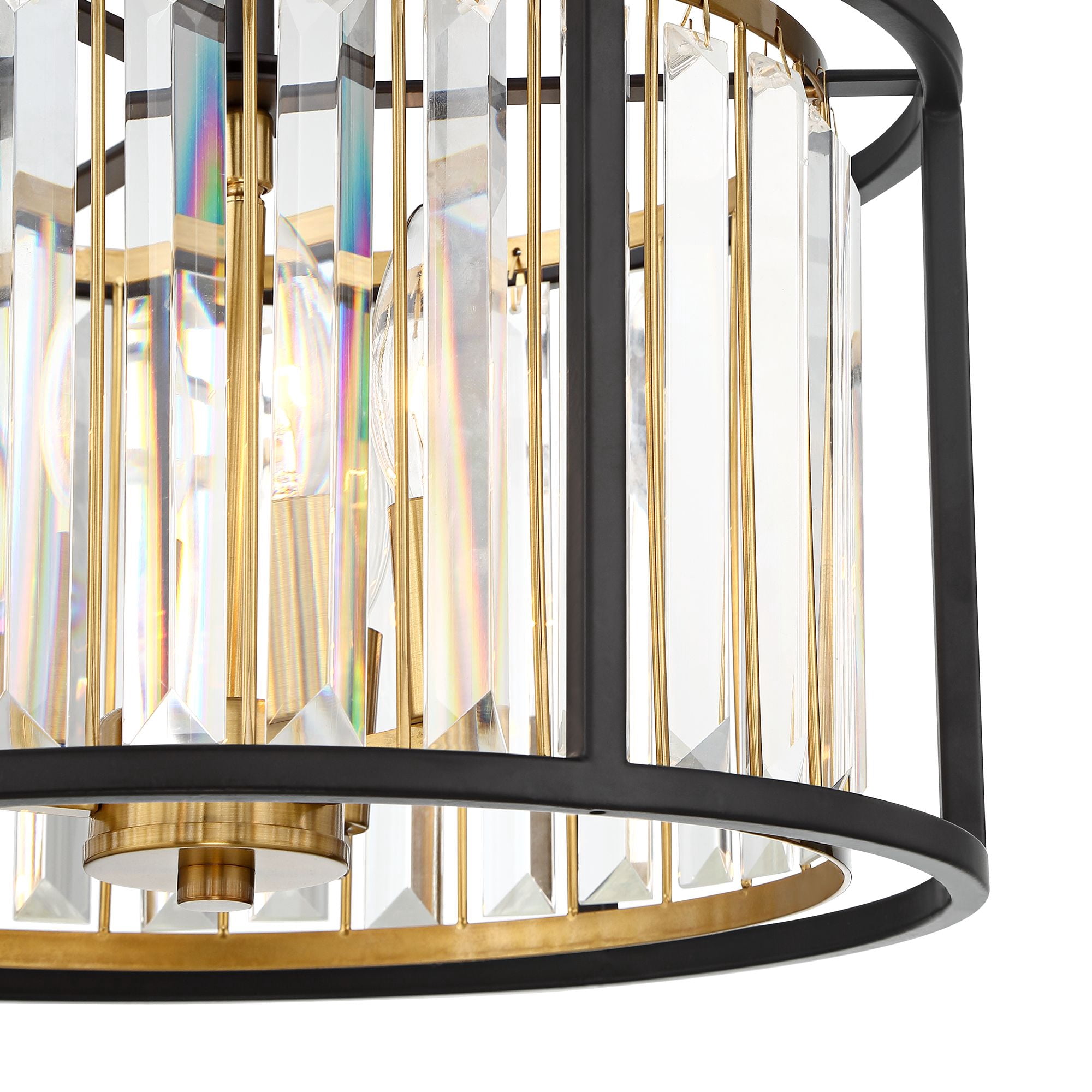 Possini Euro Design Milne Modern Ceiling Light Semi Flush Mount Fixture 14" Wide Bronze Brass 3-Light Clear Crystal for Bedroom Kitchen Living Room