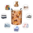 thumbnail image 4 of Balery Hippie Ditsy Floral Cesta de ropa redonda con asas, impermeable, independiente, para ropa, juguetes, dormitorio y familia-Small, 4 of 6