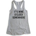 thumbnail image 1 of It's Wine O' Clock Somewhere Tank Top, Ladies Racerback Tank Top, Wine Tank, Party Tank, Bachelorette Tank, Heather Gray, X-Large, 1 of 3