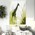 thumbnail image 4 of Africa Tapestry, Silhouette of Giraffe Ferns National Park Terrestrial Tall Animal Print, Wall Hanging for Bedroom Living Room Dorm Decor, 40W X 60L Inches, Pale Green Dark Green, by Ambesonne, 4 of 5