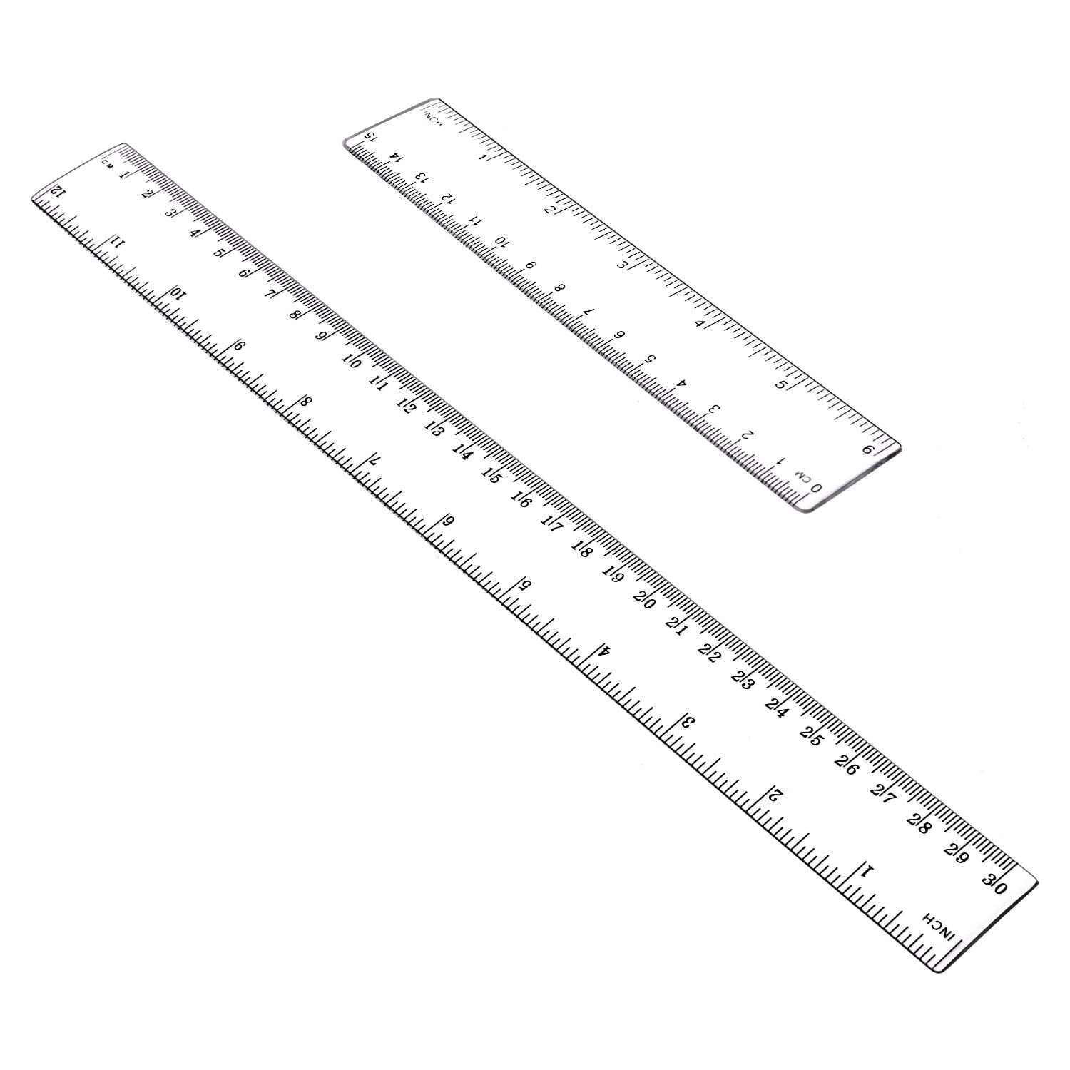 Acme United 10526 Plastic Ruler Grooved Plastic 12-Inch Long Assorted