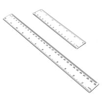 Clear Plastic Measuring Rulers - Set of 2, 12-Inch and 6-Inch Lengths for Accurate Measurements