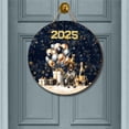 thumbnail image 2 of Happy New Year German Shorthaired Pointer Welcome 2025 Balloon Firework Party Round Wood Sign GSP Lover Dog Gift Hanging Wall Home Decor - 01014, 2 of 5