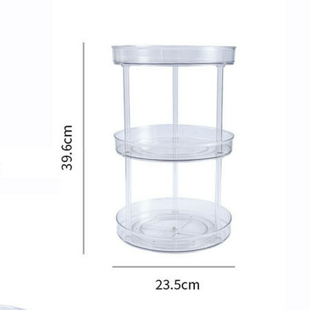 

Round Rotating Condiments Storage Rack Double-Layer Condiments Turntable Spice Container Kitchen Supplies