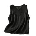 thumbnail image 2 of NTACZA Tank Tops Cotton V-Neck Casual Sleeveless Lace Trim Cute Summer Tops, 2 of 7