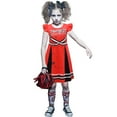 thumbnail image 4 of Kids Girls Halloween Skull Cheer Leader Costume Flutter Sleeve Dance Dress Rooter Team Uniform, 4 of 6