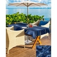 thumbnail image 5 of Boanket Outdoor Tablecloth with Umbrella Hole for Patio/Picnic/Party/Camping, Navy Blue Marble Waterproof Table Cloth Rectangle Table Cover Washable, Abstract Modern Golden Geometric 52"x 70", 5 of 7