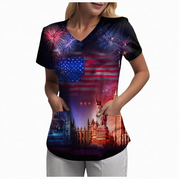 Leey-World 250 Years American Anniversary 250th Independence Day T-Shirt Usa Shirts for Women(Hot Pink,M)