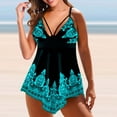 thumbnail image 3 of Modesto Trajes de Baño para las Mujeres Multicolor Impresión Trasera Corte Pantalones de Natación Sling Dividido Conjunto, 95% Nylon 5% Spandex Traje de Baño para Piscina, Playa, 3 of 3