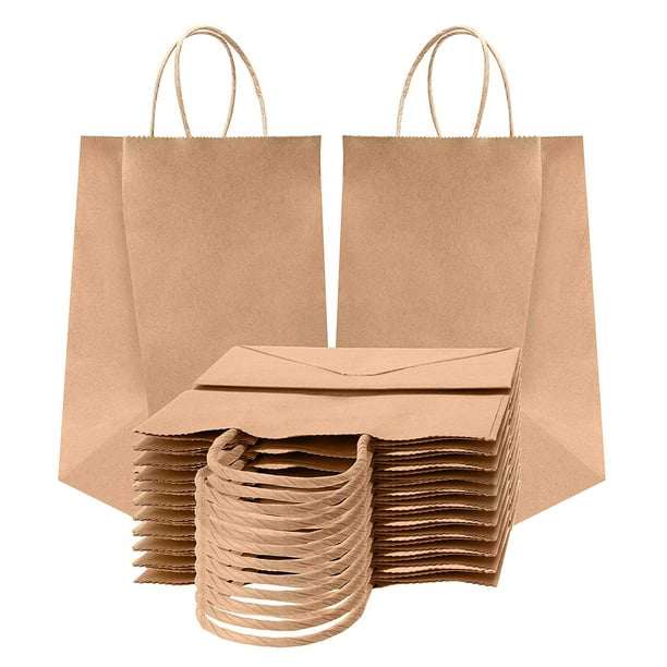 Paper Bags Shopping Bags. Pack of 25 Grocery Bags 10 x 5 x