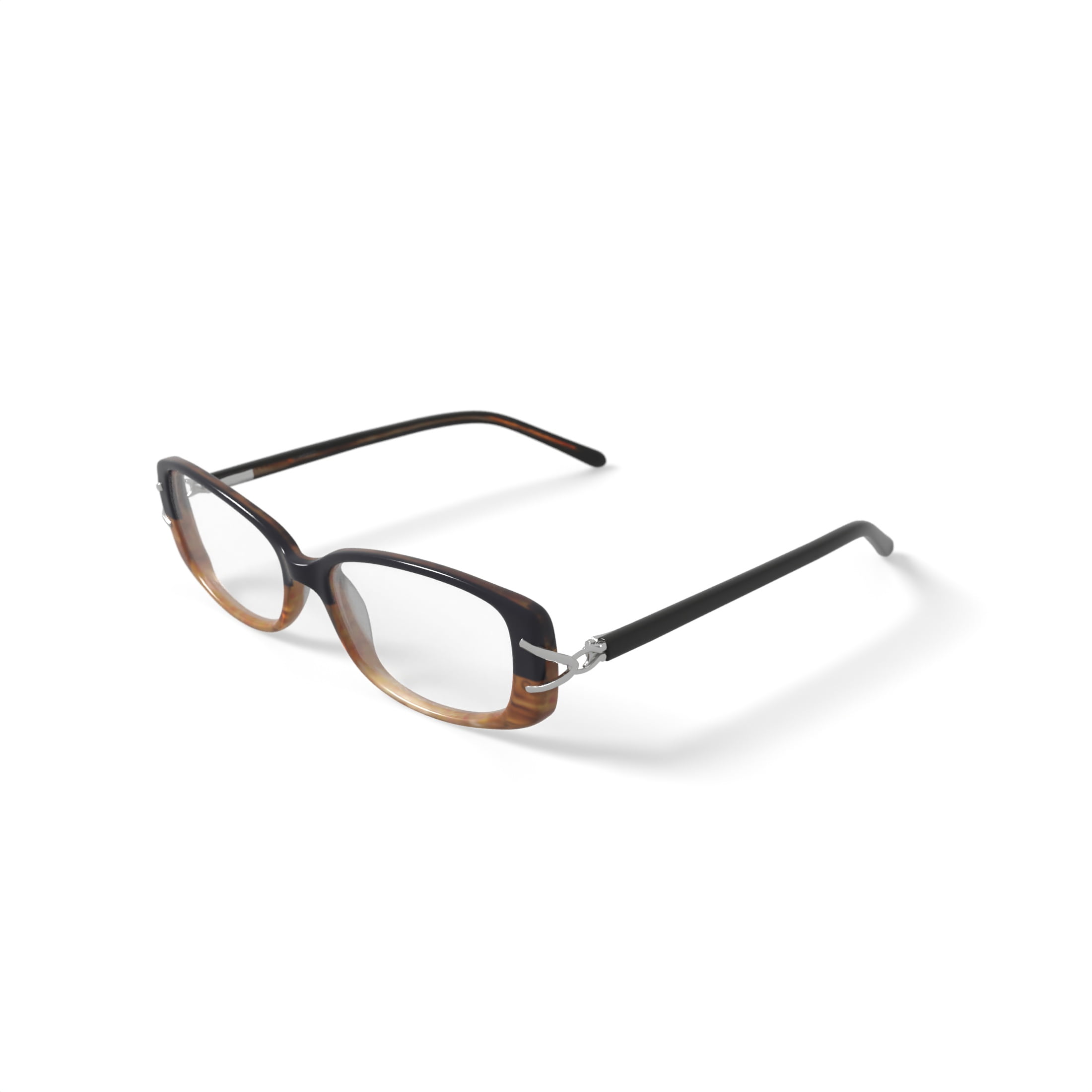 Contour Women's FM14079 Rectangular Prescription Eyeglasses with Case, Purple/Brown