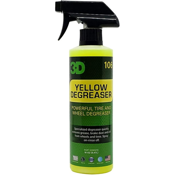 3D Yellow Degreaser Wheel & Tire Cleaner Highly Concentrated Degreaser & Cleaner Safe for
