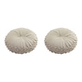 thumbnail image 4 of Coussin Rond en Velours Ivoire - Ensemble de 2, 4 of 4