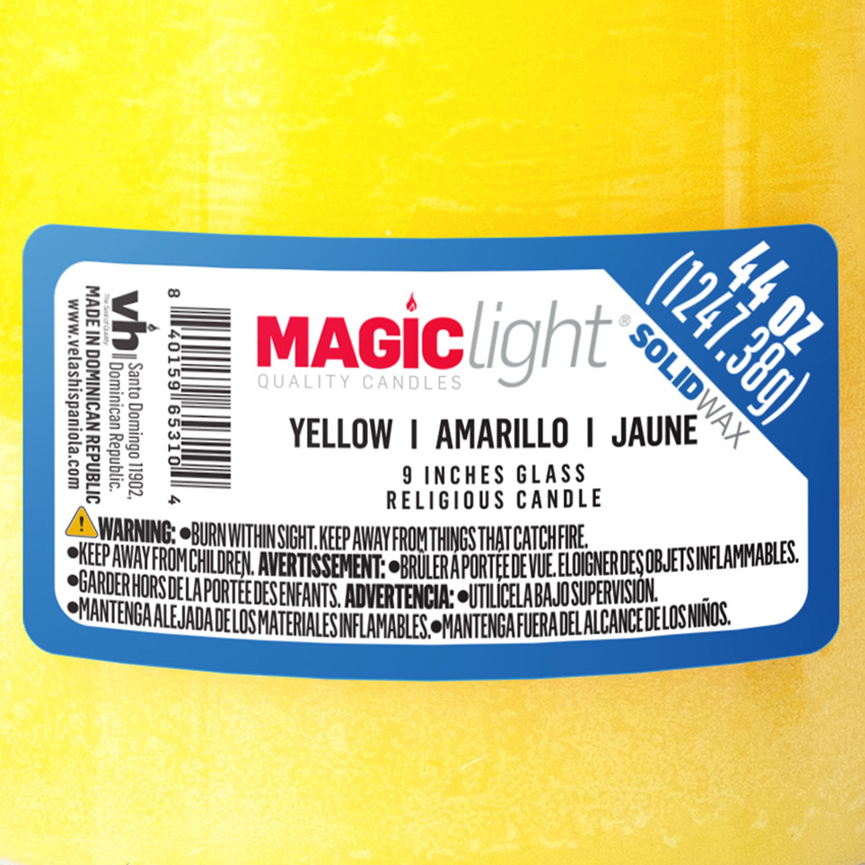 (2 pack) MagicLight Religious Candles 44 oz - Clear Glass Jar, Unscented Yellow Wax