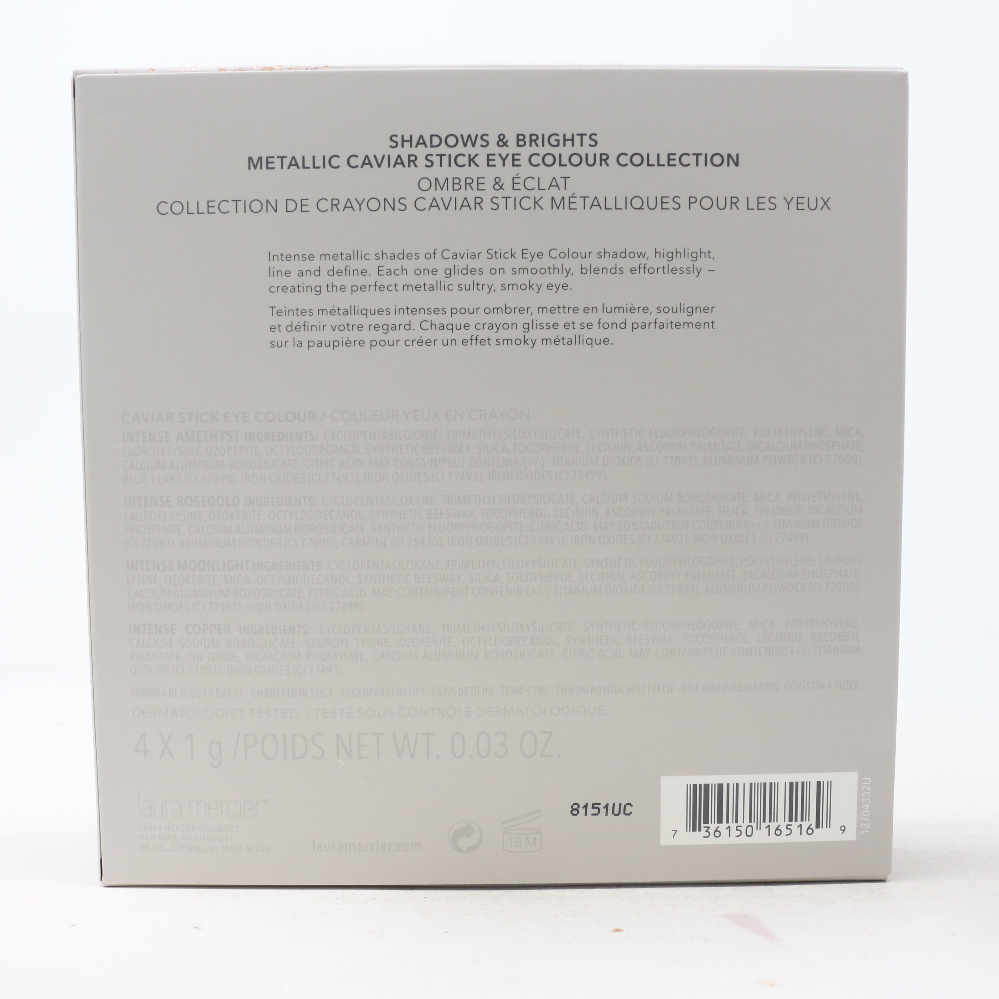 Laura Mercier Shadows And Bright Metallic Caviar Stick Eye Colour Collection
