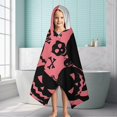 thumbnail image 6 of Halloween Pink Spooky Pumpkins and Bats Hooded Bath Towel，60"x35" for Ages 3 To 12 Kids, Quick Dry Lightweight Soft Microfiber Hood Beach Towel Cover Up for Kids, 6 of 7