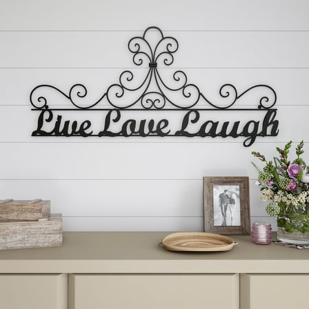 Metal Cutout-Live Laugh Love Decorative Wall Sign-3D Word Art Home Accent Decor-Modern Rustic or Vintage Farmhouse Style by Lavish Home