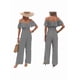thumbnail image 3 of Plisados A Rayas para Mujer, Elegantes, de Verano, con Tirantes y Pantalones de Pierna , . Negro XL, 3 of 7