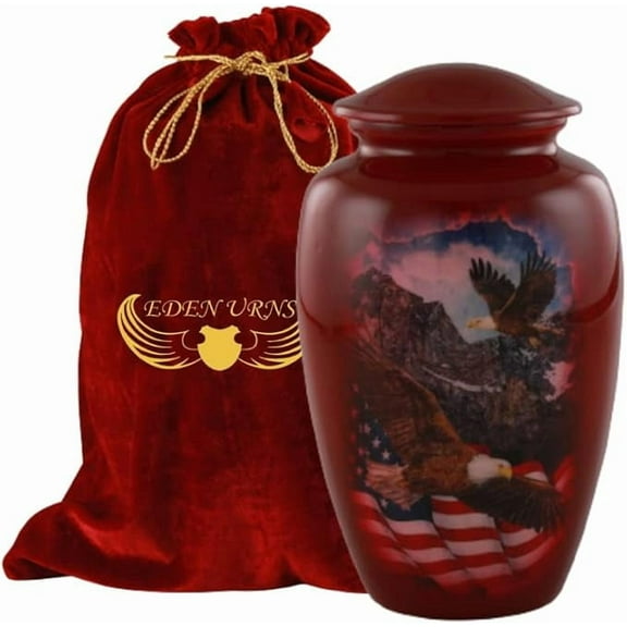 EDEN URNS American Eagle Bird Cremation Urns for Human Ashes for Funeral, Burial, Niche, or Columbarium Cremation (Aluminum)…