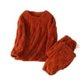 thumbnail image 2 of Fewfanhot Lounge Sets for Women Fluffy Pajamas Set Soft Comfy Fleece Pj Set 2 Piece Loungewear Winter Warm Sleepwear, 2 of 5