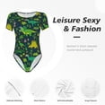 thumbnail image 5 of Picia Dinosaurs and Flowers Womens One Piece Swimsuits Modest Tummy Control Bathing Suits Lace Up Slimming Swim Suit-XX-Large, 5 of 9