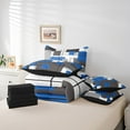 thumbnail image 5 of YST Teen Boys Blue Square Bedding Set, 7-Piece, Black Grey Geometric, Modern Abstract, Queen, 5 of 5