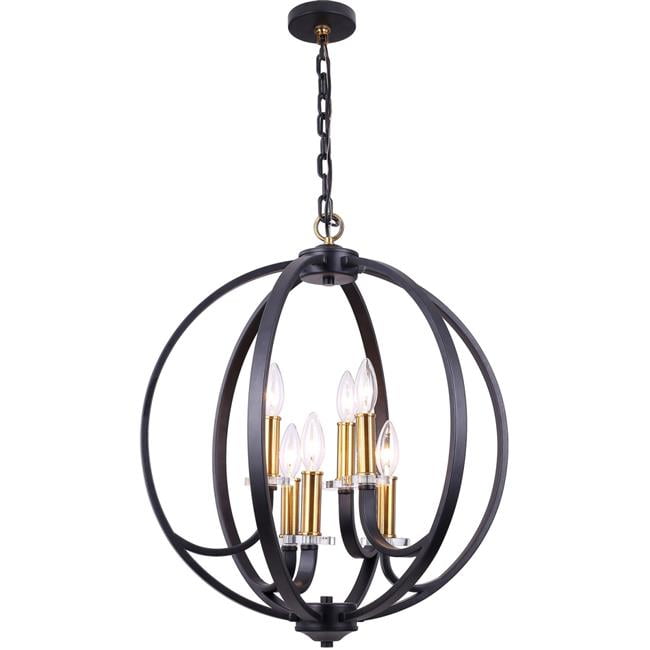 Dainolite Cos 246c Bk 6 Light Chandelier Black Finish
