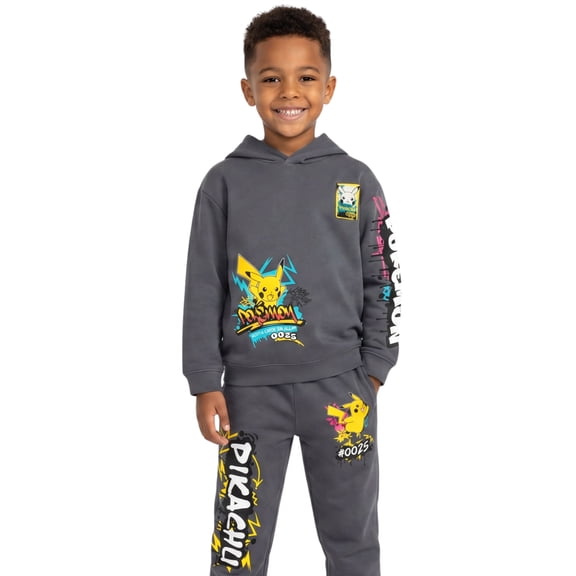 Mad Engine Pokmon Pikachu Boys Hoodie and Jogger Set  Graffiti Graphic 2-Piece Outfit, Sizes XSXL