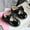 Black, variant on Kiplyki Toddler Shoes Baby Girls Cute Fashion Bow Hollow Out Non-slip Small Leather Princess Shoes