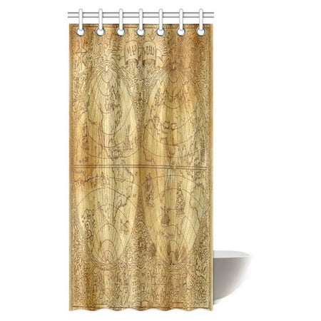 Gckg Antique Decor Shower Curtain Ancient Map Of World Global