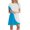 Blue, variant on USSUMA Skirts for Women Trendy Summer Dress Short Sleeve Crew Neck Casual Printed Color Block Maxi Dress Vintage Dress Comfortable Skirts Work Summer Saving Blue Dress Size-L