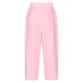 thumbnail image 5 of Miluxas Women's Side Lace Hollow Casual Pants Drawstring High Waist Wide Leg Tapered Pants with Pockets office Streetwear Pink, 5 of 6