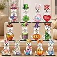 thumbnail image 4 of Interchangeable Seasonal Animal Wooden Decor Set, 10-Inch Dog Figurine with 12 Holiday Accessories for Tiered Tray, Desk, Table and Farmhouse Decor, 4 of 9