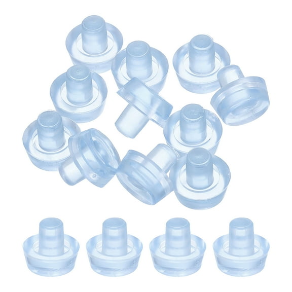 38Pack 6mm/0.24" Glass Table Top Bumpers with Stem Fit 1/4Inch, Clear