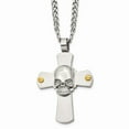 thumbnail image 1 of White Stainless Steel necklace with pendant Men's 24 in 4 mm, 1 of 3