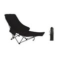 thumbnail image 1 of Tosillo de sillón de chaise plegable con bolsa de transporte silla reclinable ligera Negro, 1 of 8