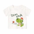 thumbnail image 1 of T-shirts Garçons Manches Courtes T-Shirts Haut Décontracté avec Imprimés Tee Confortable Col Rond Tee Shirt Enfant Blanc 2 Ans-3 Ans, 1 of 3