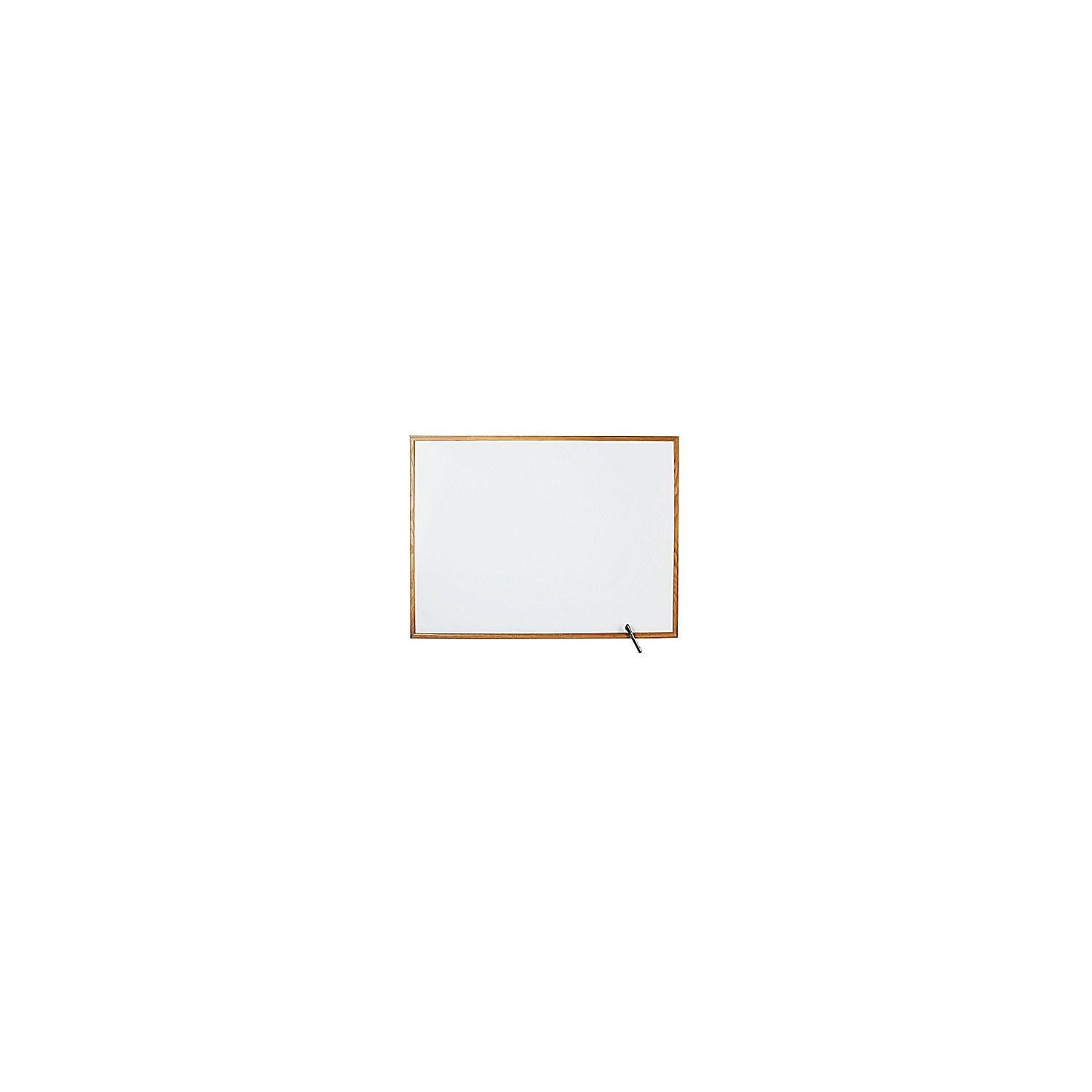 Staples Standard Melamine Whiteboard, Oak Finish 52687/28327