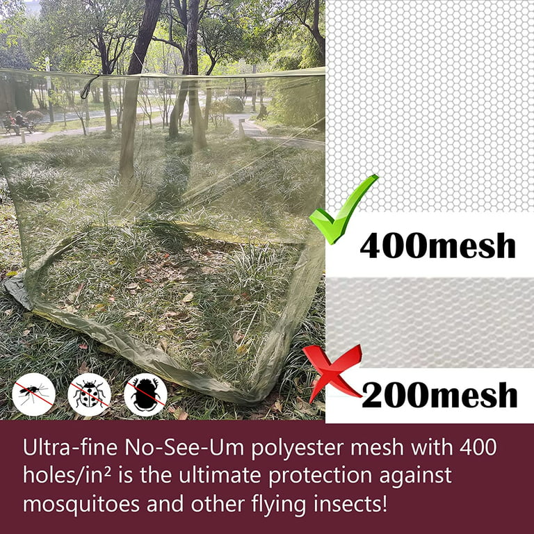  No-See-Um Camping Mosquito Net Bed Compact and Ultra