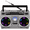 Silver, variant on Emerson Portable Bluetooth Radio Boombox with 4-Band AM/FM/TV/SW Shortwave Radio, Rechargeable Battery, USB & TF Card MP3 Playback, and LED Color Lights