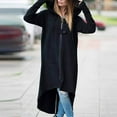thumbnail image 2 of Fesfesfes Women Hooded Sweatshirt Women Hooded Long Sleeve O-Neck Pockets Solid Hooded Coat Tops on, 2 of 5