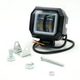 thumbnail image 2 of Faro Para Moto Rasen Led Cuadrado Mini 2 Led Con Lupa Luz Blanca Fija Y Con Estrobo Opcional Y Contorno   amarillo, 2 of 10